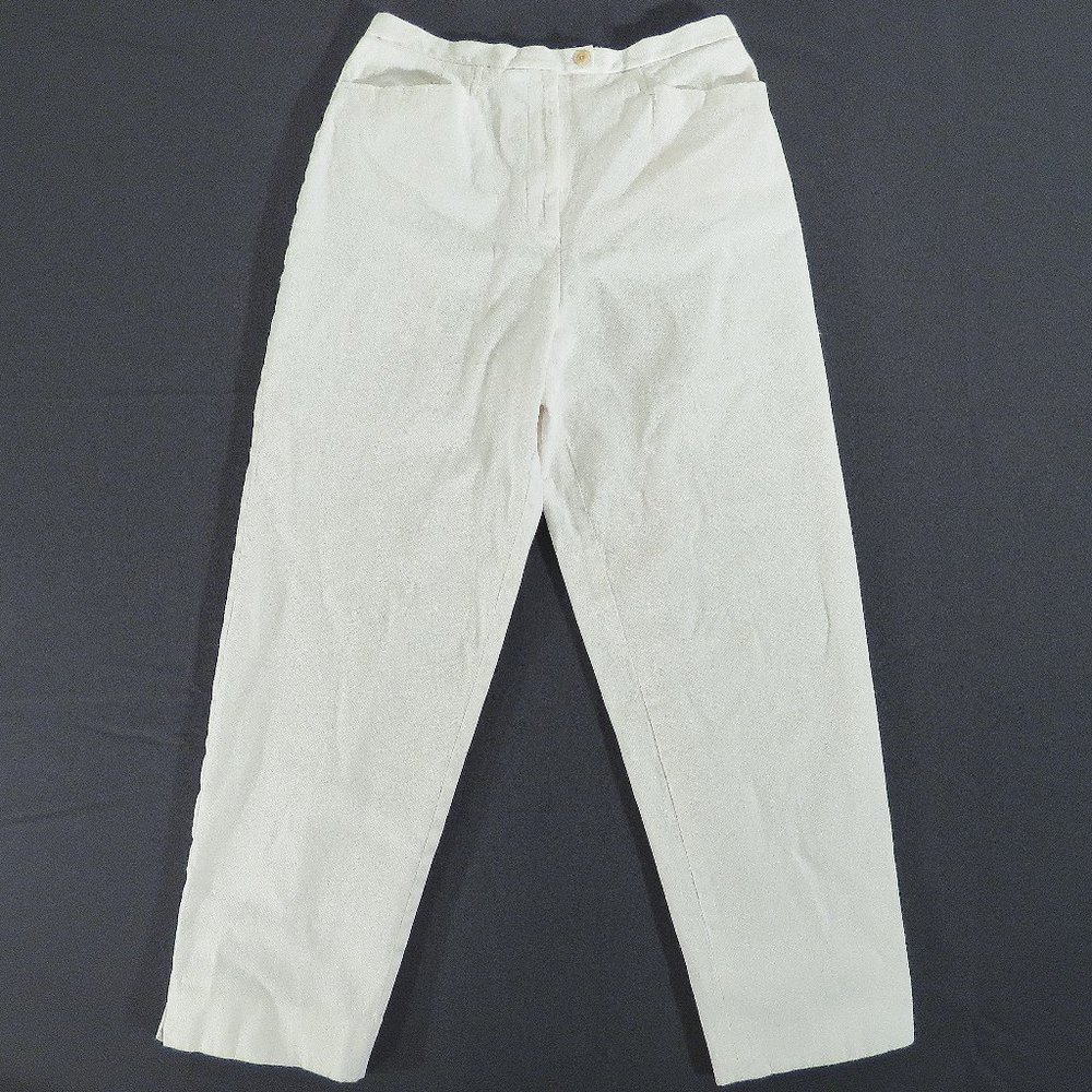 TALBOTS Women's 12 (Actual 29.5 x 27.5) High Rise White Stretch Lined Pants EUC